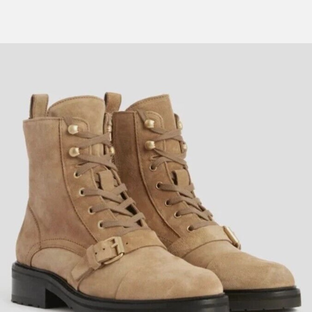 All saints Donita Tan Lace-Up Ankle Boots 40